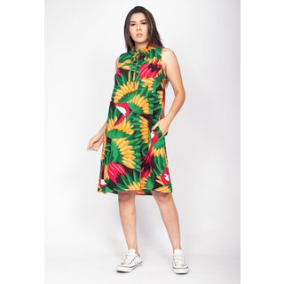 Vestido Midi Cabanafree Viscose Piaf Festa dos Tucanos