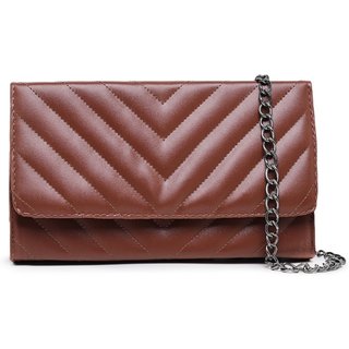 Bolsa Clutch Carteira Carmelo Shoes Transversal Matelassê Marrom
