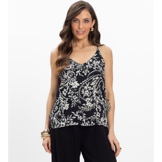 Blusa de Alça Viscose Khyara Feminina Endless Preto
