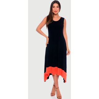 Vestido Midi Assimétrico com Pontas B'Bonnie Nani Preto