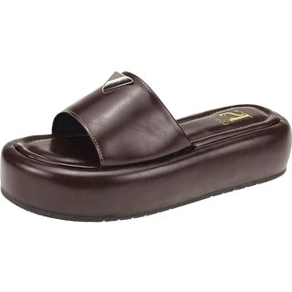 Tamanco Lóris Shoes Feminino Flatform Plataforma Fashion Confort 043-001 Café