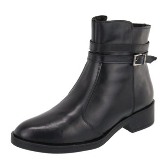 Bota em Couro Feminina Cano Curto Preto Kuento Shoes