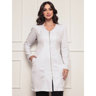 Jaleco Feminino Nicole Manga Longa Dra Maia Offwhite