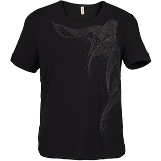 Blusa Feminina Cativa Plus Size Estampa com Relevo Preto