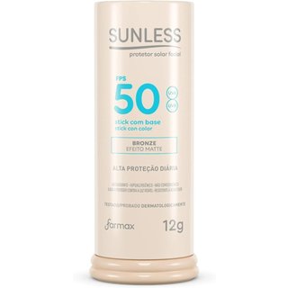Protetor Solar Stick Com Base Efeito Matte Sunless 12g Bronze