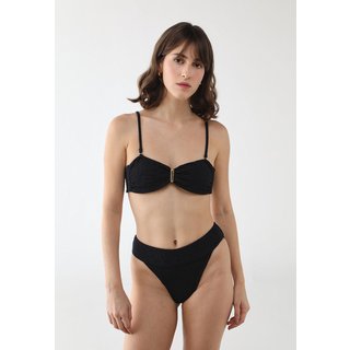 Conjunto Biquíni Feminino FARM Pala Textura Flor Preto