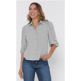Camisa Intens Manga 3/4 Viscolinho Cinza
