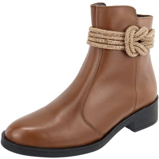 Bota em Couro Feminina Cano Curto Conhaque Lançamento Tellini Store
