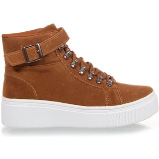 Tênis Botinha Casual Salook Marrom Solado Branco