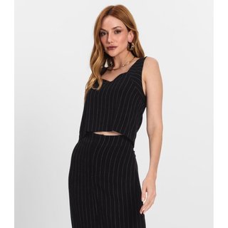 Regata Cropped Feminino Decote Quadrado Endless Preto