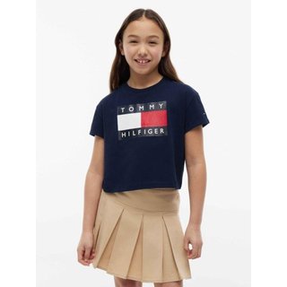 Camiseta Heritage Logo Bandeira e Corte Relaxado Azul Marinho