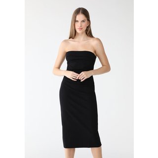 Vestido Canelado Forum Midi Dobra Preto