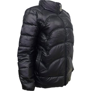 Jaqueta Puffer Feminina Metalizada Impermeável Preto