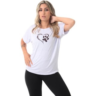 Blusa Camiseta Feminina Manga Curta Coração
