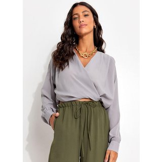 Blusa Crepe Plano Cinza Quintess
