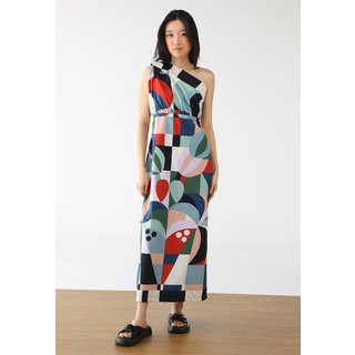 Vestido FARM Midi Recanto dos Coqueiros Verde
