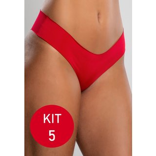 Kit 5 Calcinha Fio Dental Sem Costura Mdmix Laser Microfibra