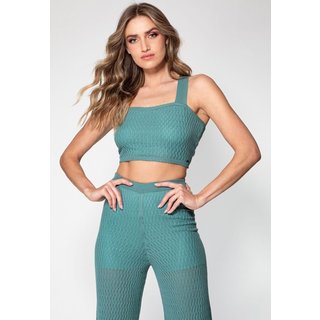 Top Guess Tricot Alça Cruzada Costas Verde