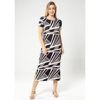 Vestido Midi Pau a Pique Estampado Preto PRETO - XL Pau a Pique