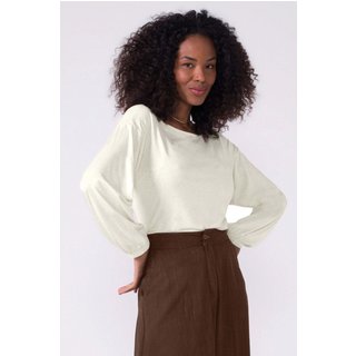 Blusa Feminina Lisa Manga Bufante Marialícia Bege