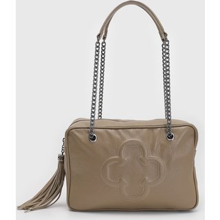 Bolsa Tiracolo Feminina Capodarte Alça Corrente Bege