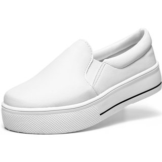 Tênis Feminino Lumiss Slip On Confortável Calce Fácil Sintético Branco