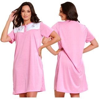 Camisola Gabi Lingerie Malha Super Confortável Com Detalhes De Botões Moda Feminina Linha Noite Salmão
