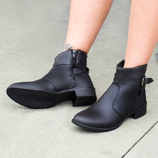 Bota Feminina Épico Casual Cano Curto Salto Baixo Lisa Confortável Moda Preto