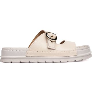 Tamanco Feminino Pegada Couro Levitech Off White/Bege