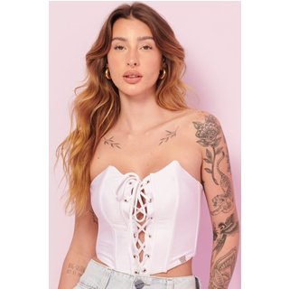 Cropped Feminino Up Glam Amarração Central Planet Girls Branco
