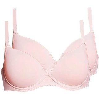 Kit com 2 Sutiãs com Aro e Bojo Hope 2484 Taça B Rosa