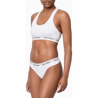 Calcinha Calvin Klein Underwear Fio Dental Modern Cotton F3790P Branca