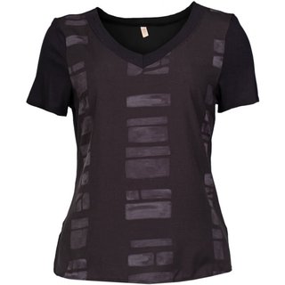 Blusa Feminina Cativa Estampada Gola V Preto