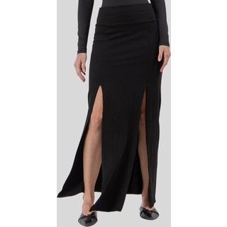 Saia Fenda Lateral Feminina Preta Viscolycra