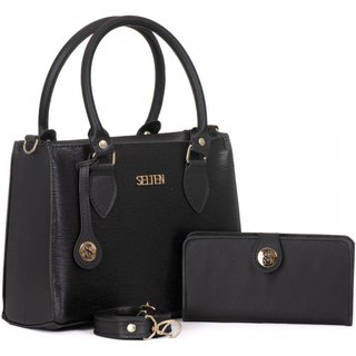 Bolsa Feminina Tiracolo Com Alça Transversal E Carteira Preta Selten