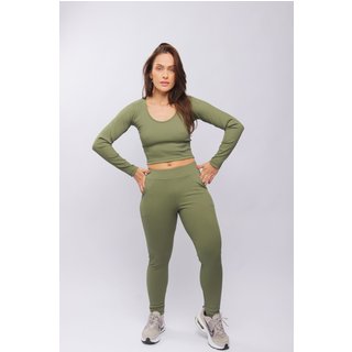 1423473 - Calça Canelada Est com Bolsos Verde Musgo - Duna Casual