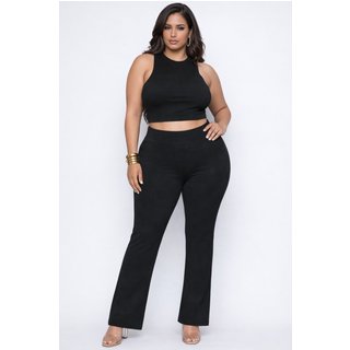Cropped Plus Size D Bell Outlet Fashion Ribana Preto