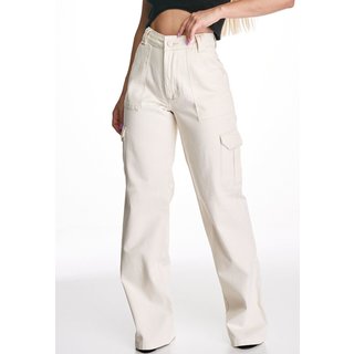 Calça Sarja HNO Jeans Cargo Ana Off White