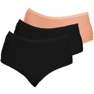 Kit com 3 Calcinhas Alta Dilady 203201 Preto