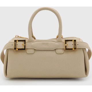 Bolsa Feminina Santa Lolla Fivelas Douradas Bege