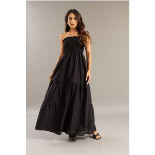 Vestido Longo Feminino Três Marias com Alça Removível Preto Lemier Collection