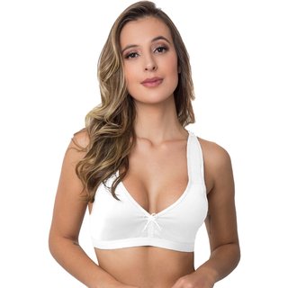 Sutiã Liso Gabi LIngerie Sem Bojo Microfibra Confortável Branco