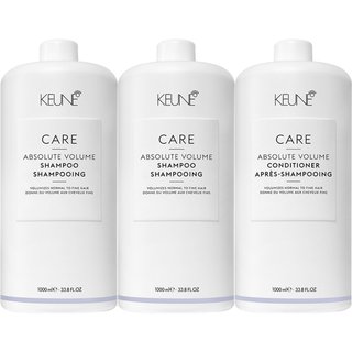Kit Keune Care Absolute Volume Shampoo e Condicionador Litro (3 produtos)