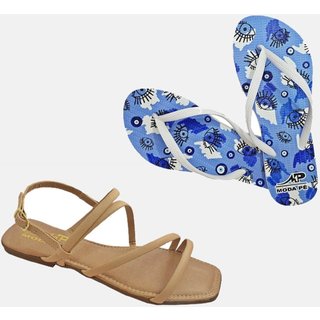 Kit Chinelo e Rasteira Moda Pé 2 Pares Multicolorido 02