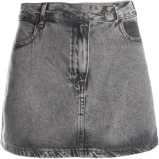 Short Saia Jeans Marmorizada Autentique Feminina CINZA