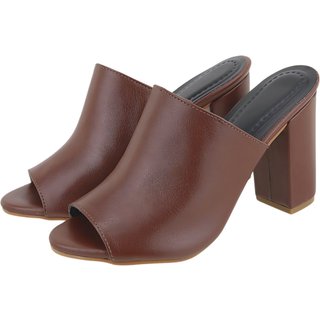 Tamanco Feminino Salto Grosso Floter Cacau Hannah Footwear