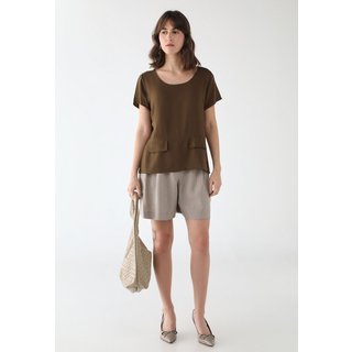 Blusa Feminina com Lapela Verde