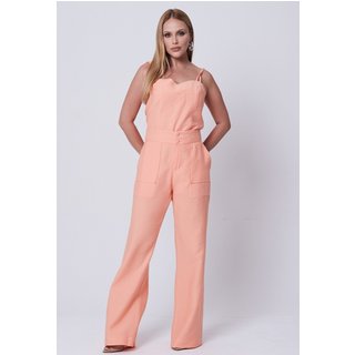 Conjunto Mamorena em Liocel de Blusa de Alça Dupla e Calça Reta