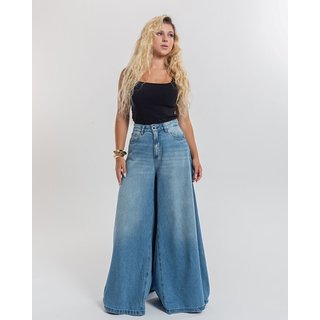 Calça Feminina - Max Wide Leg - Black Jeans