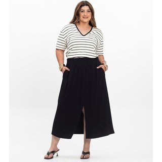 Saia Super Midi Feminina Plus Size Secret Glam Preto